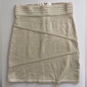 2b bebe Gold Metallic Bandage Mini Skirt - Size Medium